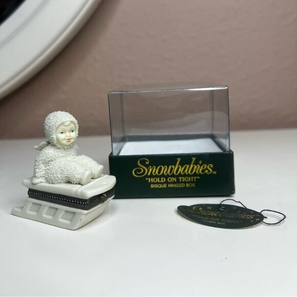 3/$20 Snowbabies Hold on Tight Hinged Box - Picture 1 of 13